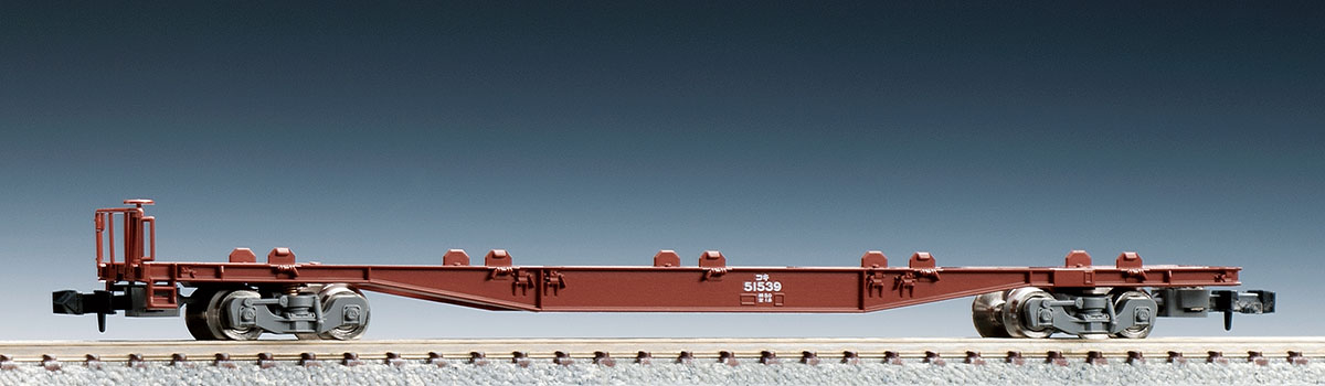 JR貨車 コキ50000形（グレー台車・コンテナなし・テールライト付