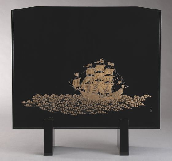 衝立 帆船沈金 2,200,000円 | 輪島塗の塗師屋 輪島漆器大雅堂（公式