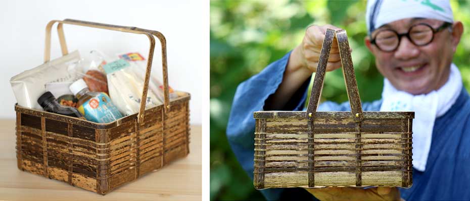 虎竹角手提げ角籠アメニティボックスとして、お買い物、キャンプにも