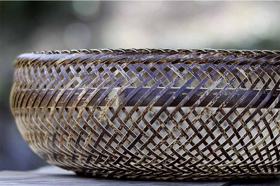 虎竹盛りかご（鉄鉢） | 虎斑竹専門店 竹虎