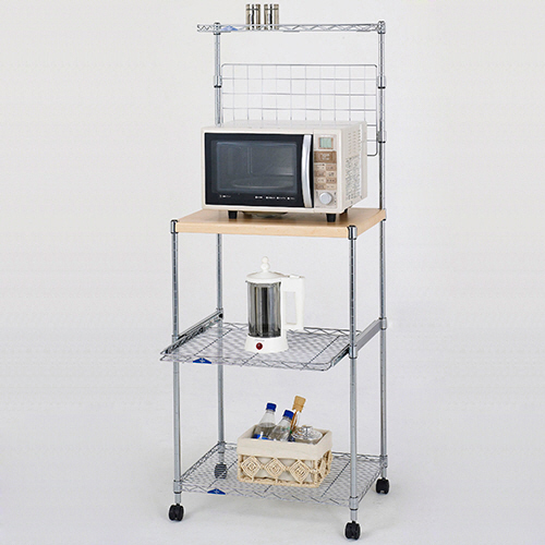 たのめーる】ドウシシャ ルミナス フィールシリーズ 木棚付きレンジ台