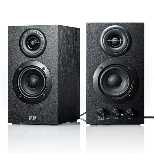 たのめーる】サンワダイレクト ブックシェルフスピーカー (低音高音