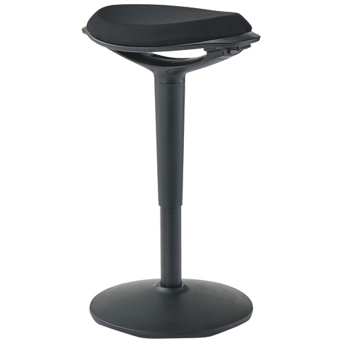 たのめーる】YAMAZEN ポールスタイル昇降チェア ブラック/ブラック