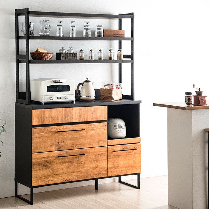 幅120cm] 食器棚 国産 キッチン収納 日本製 レンジ台 収納棚 【超大型