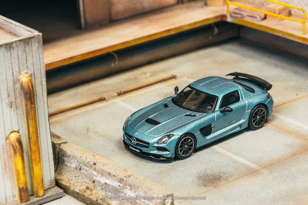 Tarmac Works 1/64 Mercedes-Benz SLS AMG Coupé Black Series Matte Blue