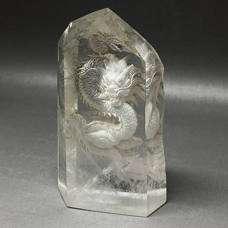 水晶龍彫り(五本爪) 215giw088806a - 横浜中華街天宝堂本店