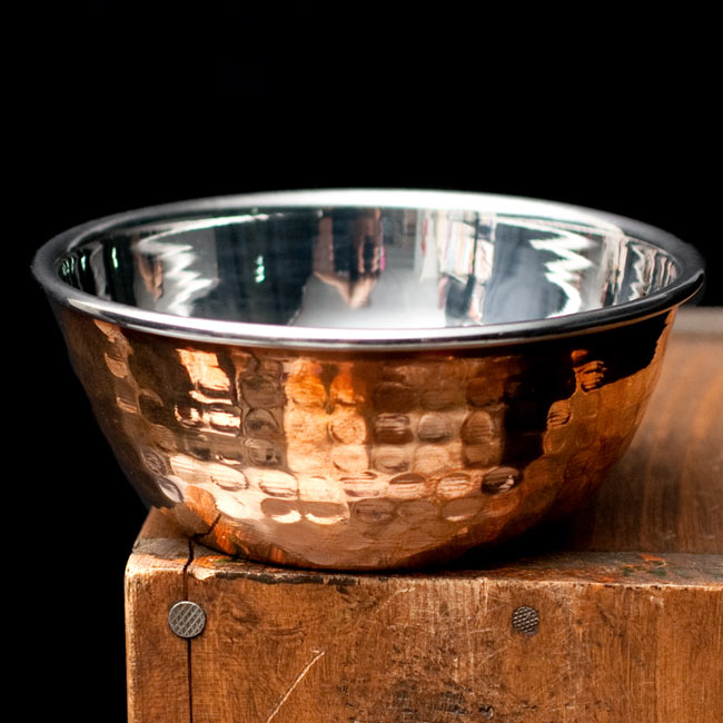 インドの銅装飾 フィンガーボウル・高級カトリ【高さ：4.5cm×直径