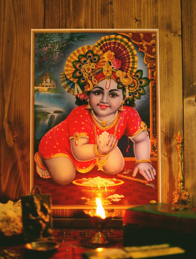 約39.2cm×約27.5cm〕インドのヒンドゥー神様ポスター - ドゥルガー