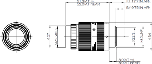 HF8XA-1Fフジノン耐振動衝撃5メガピクセルCマウントレンズ