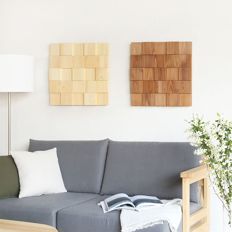 在庫限り】 ウッドアートパネル 5×5 natural｜家具と木製時計・木製