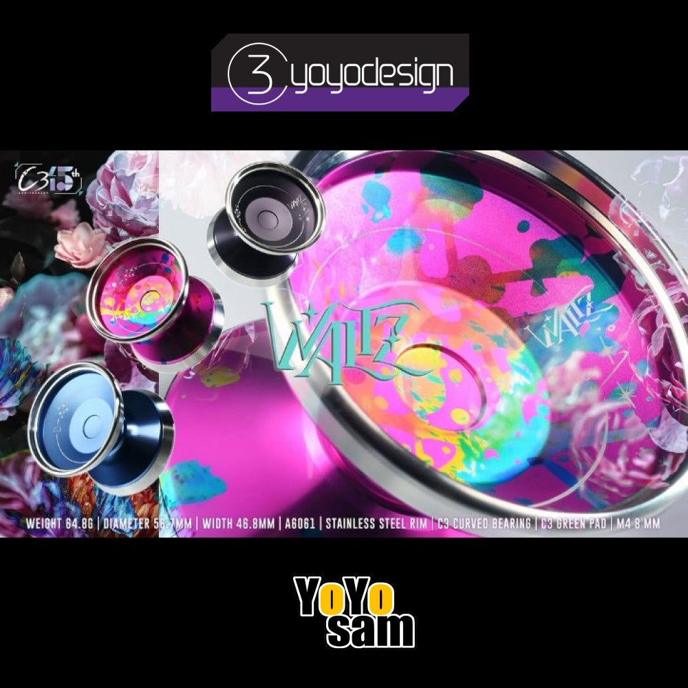 C3yoyodesign Waltz Yo-Yo - Bimetal Contest Level Fingerspin YoYo