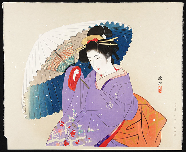 伊東深水「吹雪」 | 山田書店美術部オンラインストア