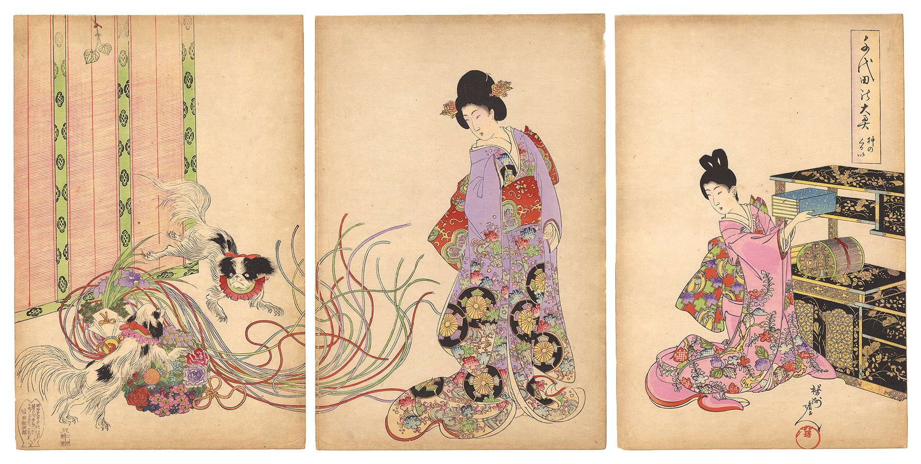 周延「千代田の大奥 狆のくるい」 | 山田書店美術部オンラインストア