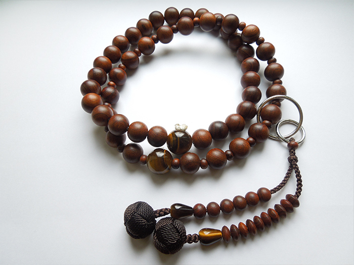 縞黒檀素挽三万浄土紺虎目石仕立 お数珠の安田念珠店へ｜総本山御用達