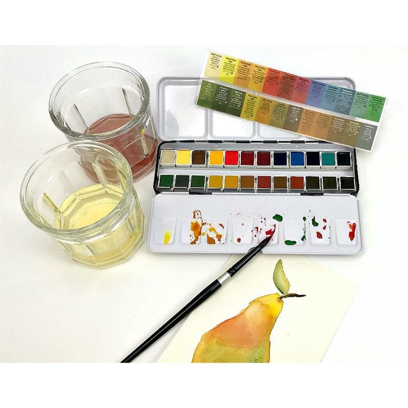 ダニエルスミス 固形 水彩絵具 ハーフパン 24色セット メタルケース