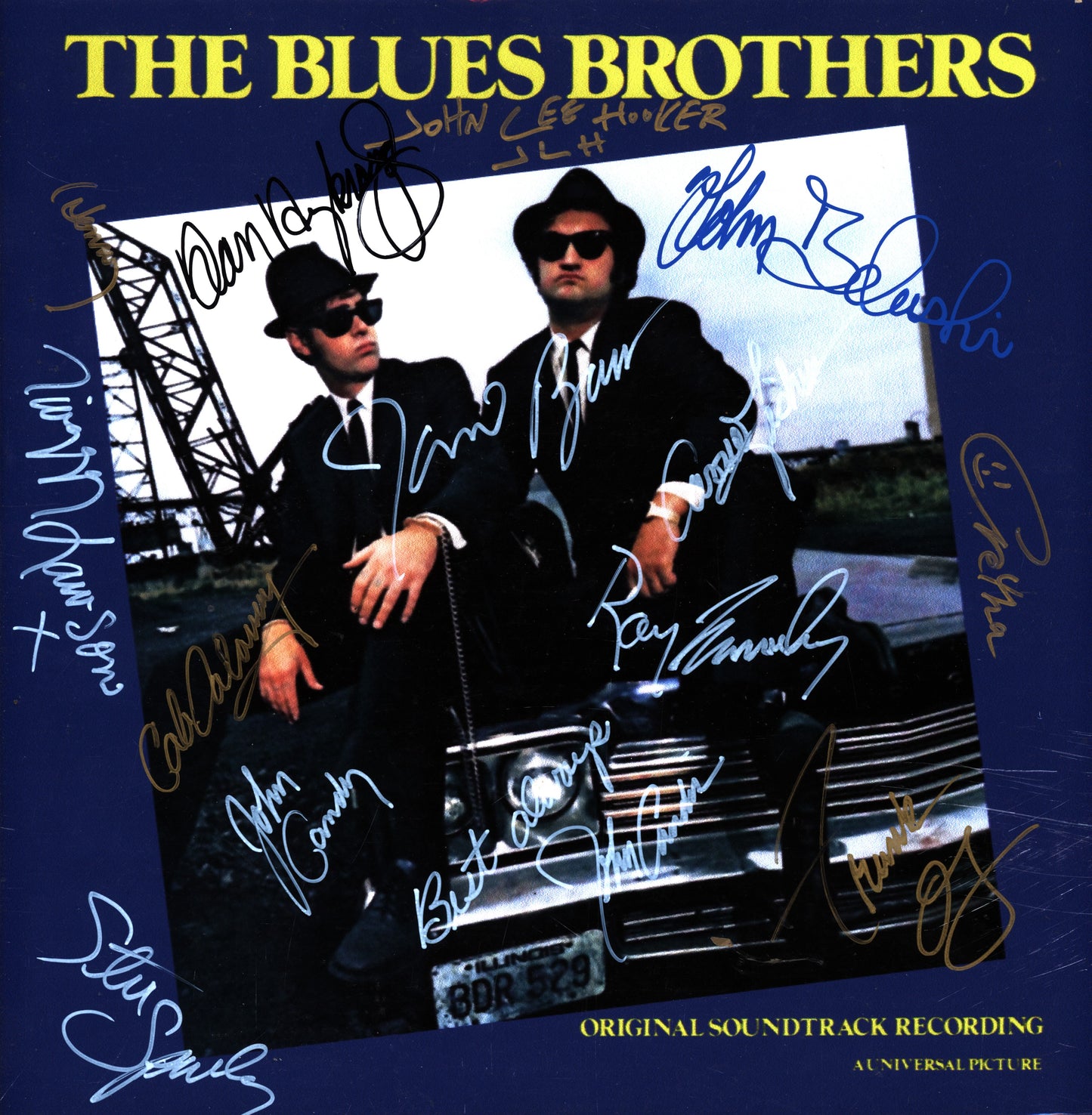 Briefcase Full of Blues Album Signed by Blues Brothers Band