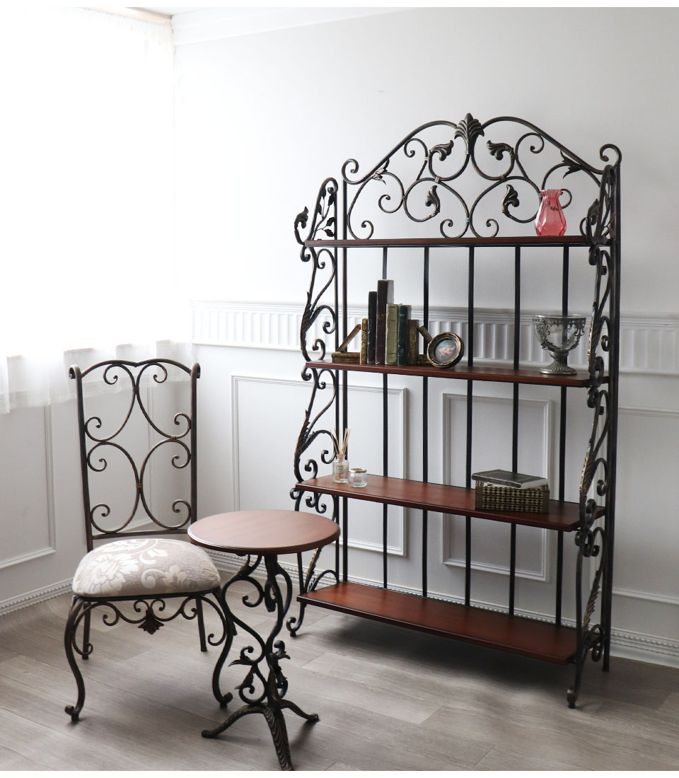 輸入家具 アイアン オープンラック 幅103cm アンティーク調 おしゃれ
