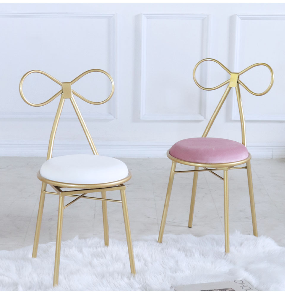 輸入家具 リボンチェア ホワイト 白 おしゃれ カワイイ アイアン 姫系