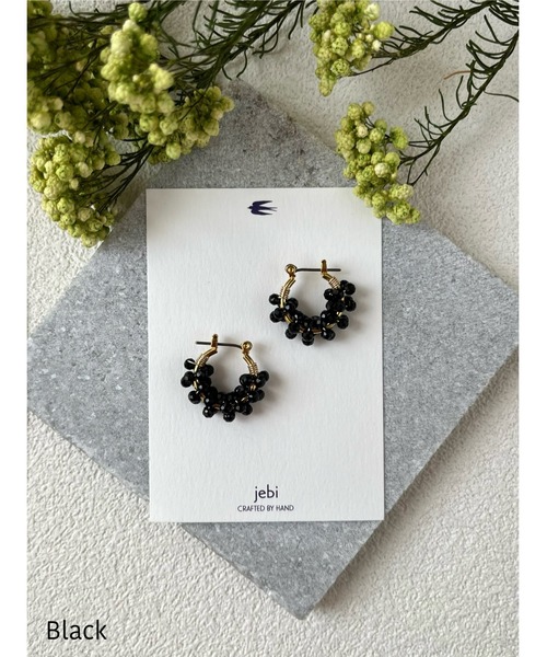 TONE（トネ） ピアス 「jebi」天然石のフープピアス（チタンポスト