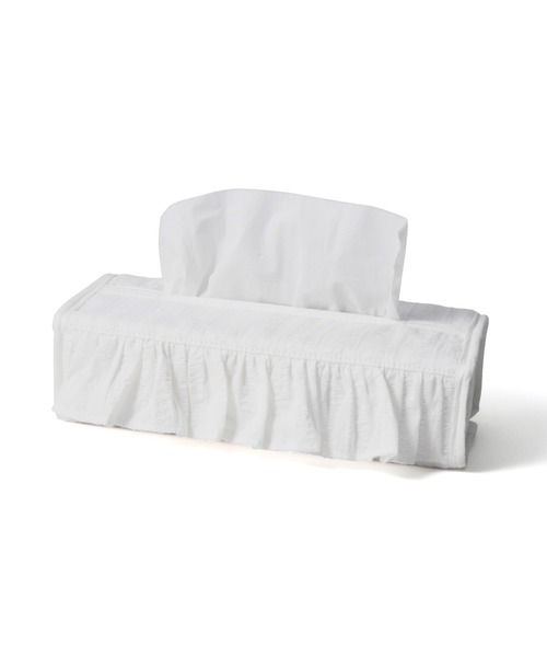 Francfranc（フランフラン） 収納 フリル ティッシュカバー ホワイト