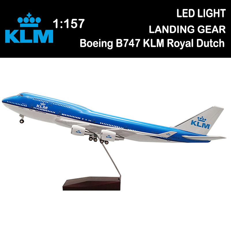 1/157 47CM Airplane Boeing 747 B747 KLM Royal Dutch Airlines Model