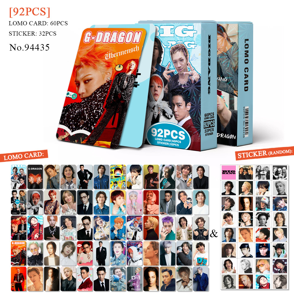 92Pcs/Set BIGBANG Idol Boy New Series Lomo Cards G-DRAGON TAEYANG