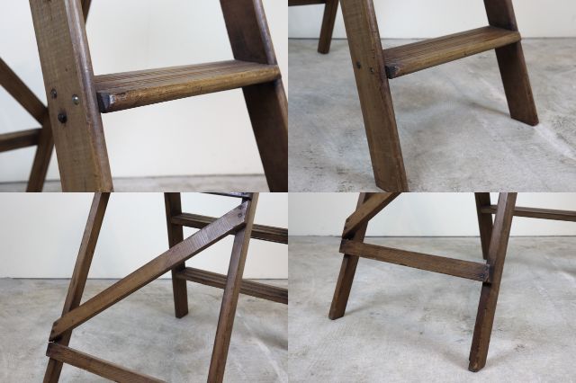 ウッドラダー 脚立 ステップラダー イギリス ヴィンテージ 木製 そ38-3