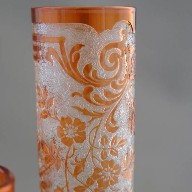 オールドバカラ「エグランチェ E'GLANTIER 台座付 花瓶3点