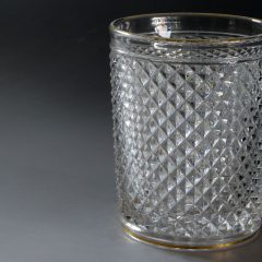 オールドバカラ「春海バカラ 金縁霰切子 ゴブレット」《アンティック