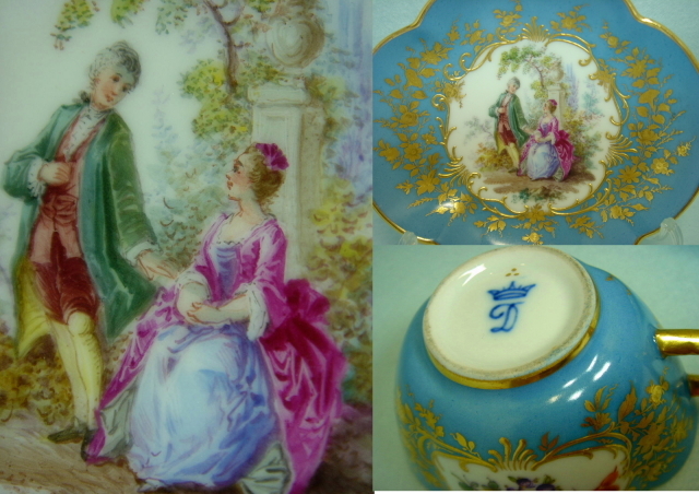 ドレスデン ドイツ アンティーク カップ&ソーサー 19世紀 【AW1209】