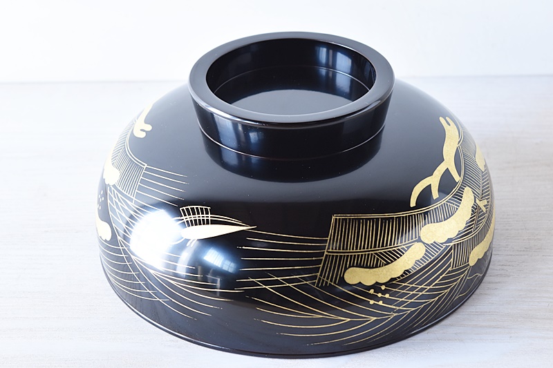 天然木製漆塗 初瀬川柳庵造 柳庵好 漆鉢 大鉢 黒塗り - 生活骨董と古布