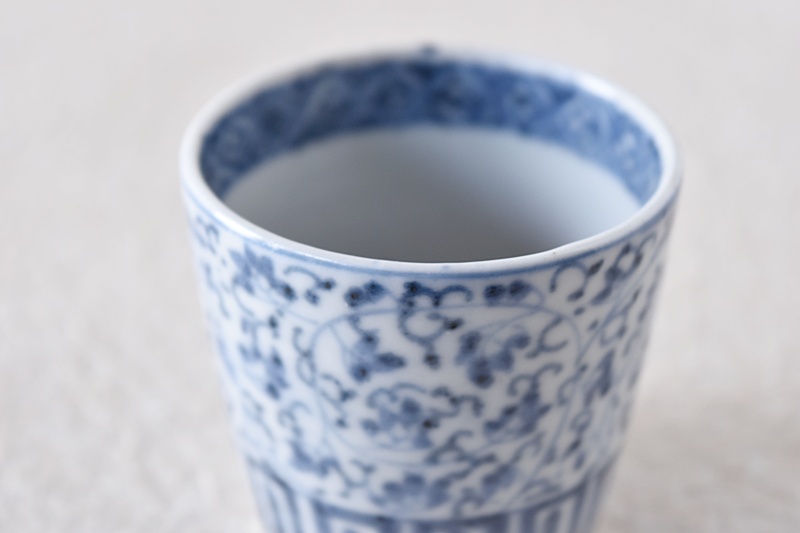 古伊万里 染付 花唐草 萩唐草 蕎麦猪口 その一 - 生活骨董と古布の