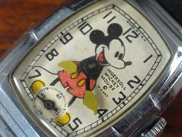 インガソル INGERSOLL ディズニー ミッキーマウス腕時計 トノー型 レア