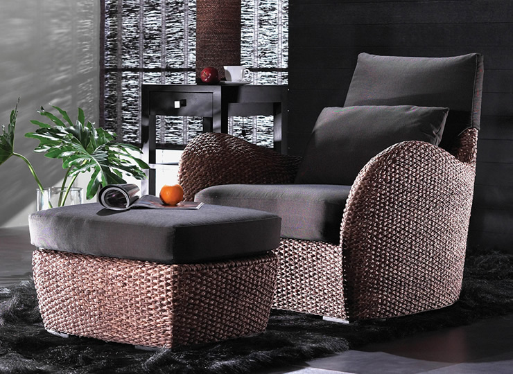 ZLPWST031】ウォーターヒヤシンス家具のラウンジセット（1Sx1