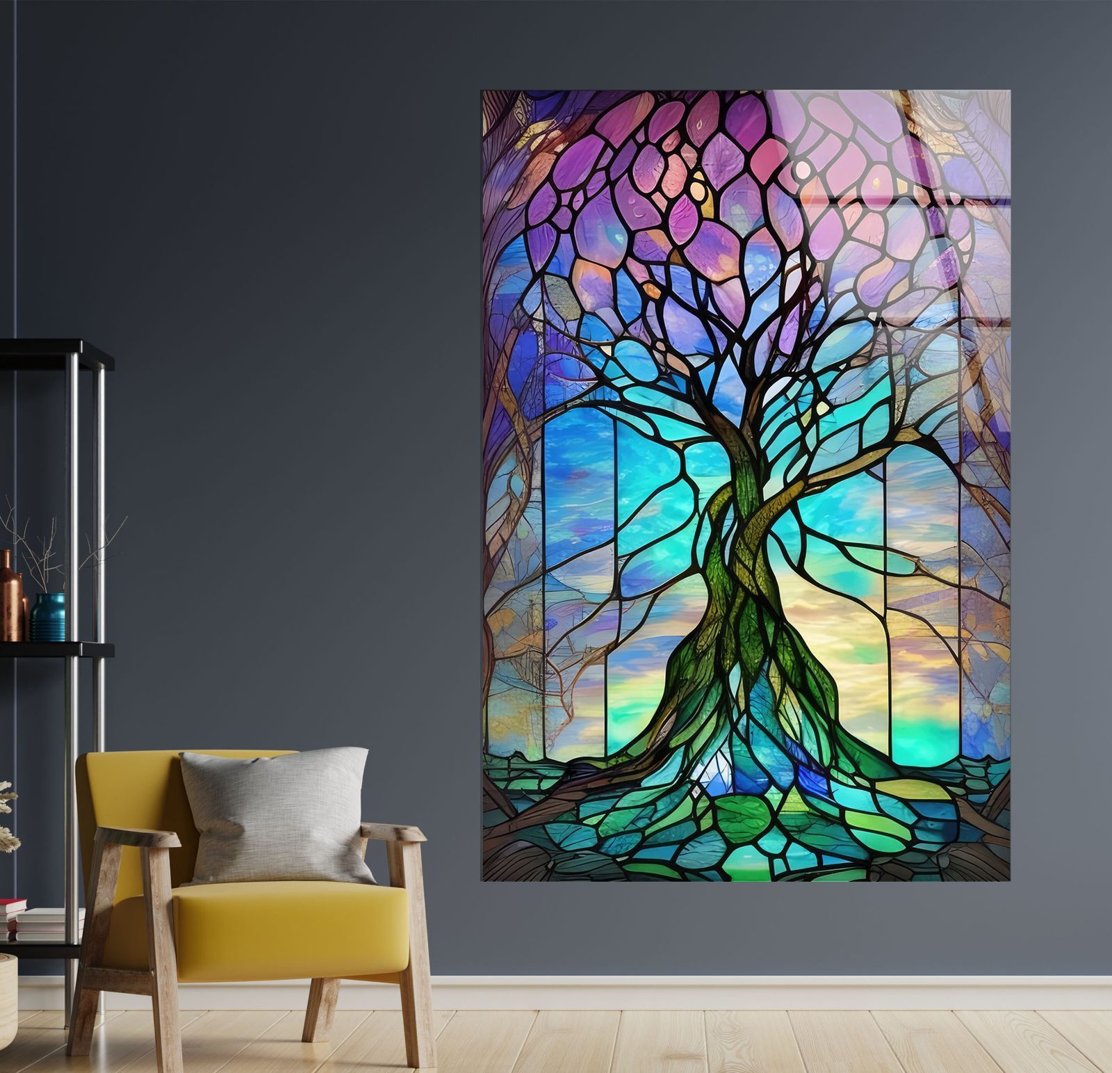 ガラスウォールアート ガラスアート素材：4mmの強化ガラス、ガラスの壁