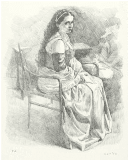 小磯良平 版画 リトグラフ 「田舎風のコスチューム」 1981年 査定 買取