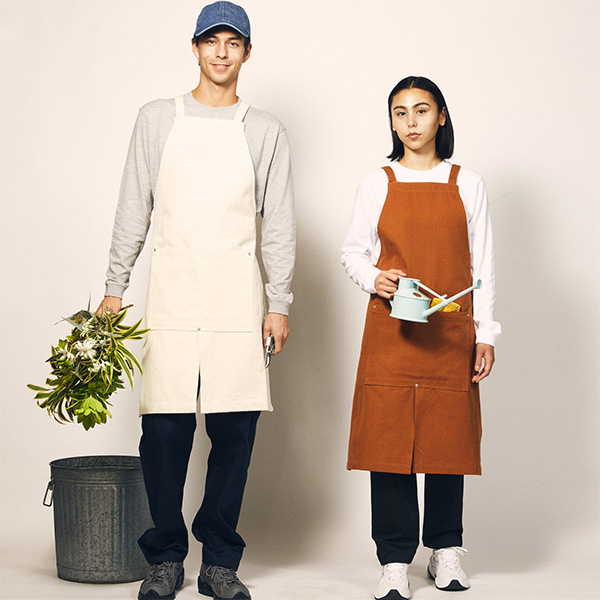 1384-01 ウォッシュキャンバスエプロン（クロスタイプ）（United Athle