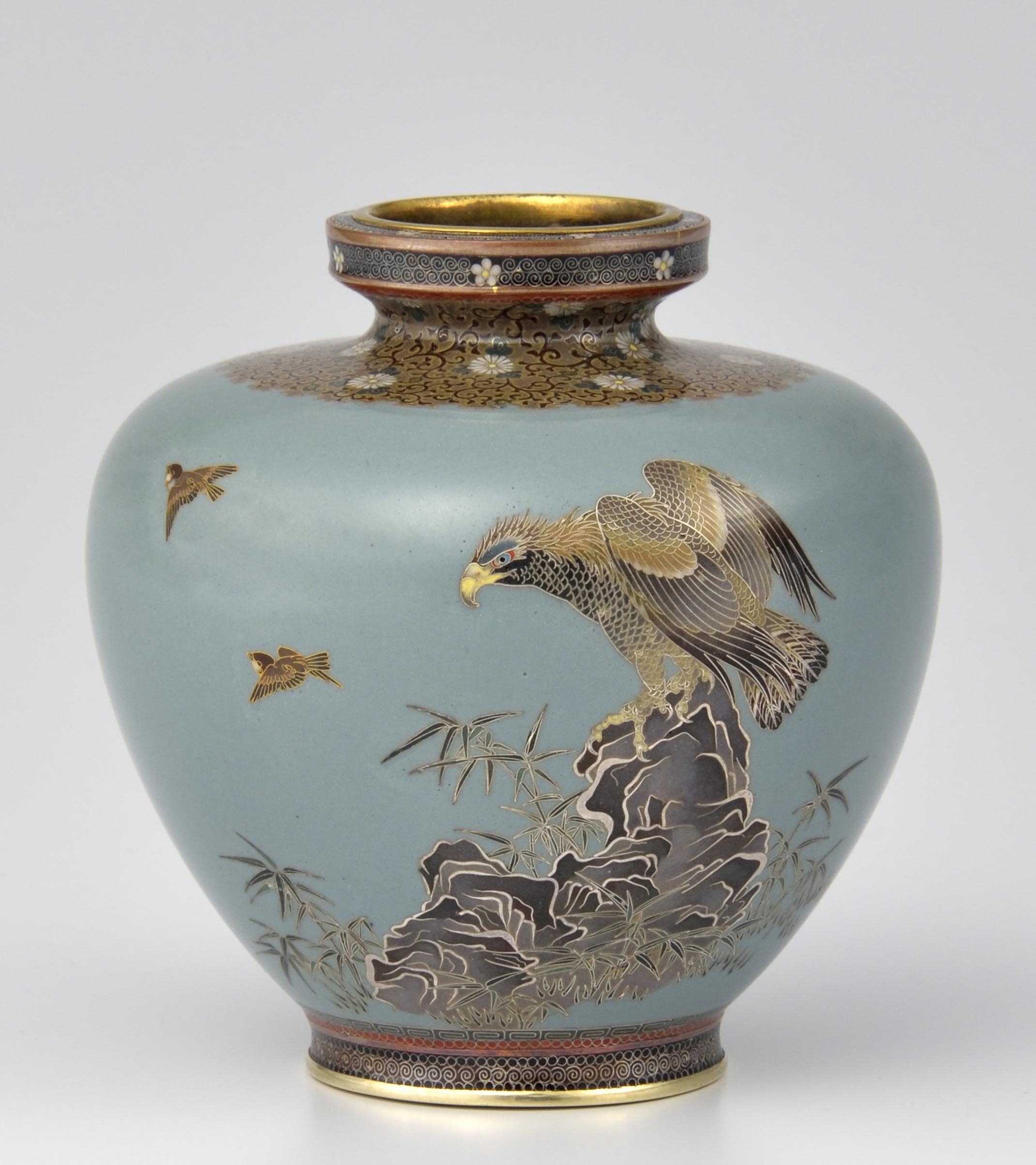 七宝『 『巖上鷹図七宝花瓶』【1点限り】』 | 七宝 | 日経アート