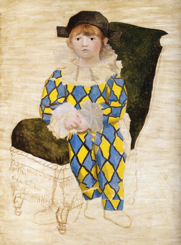 アルルカン姿のパウロ ピカソ