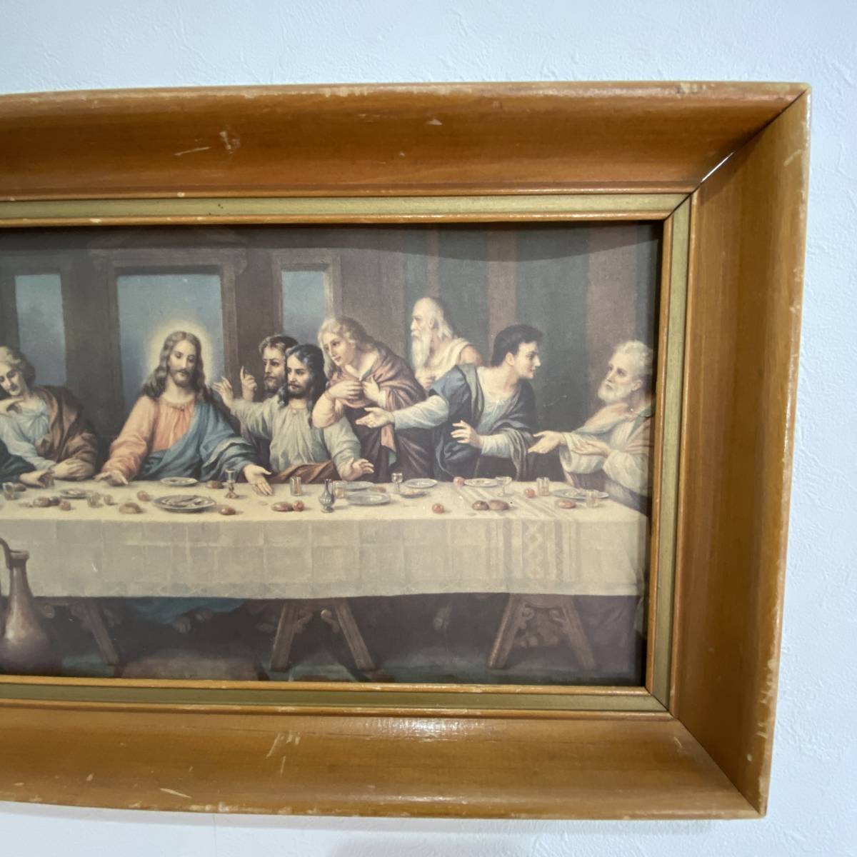 ビンテージ 最後の晩餐 アート 壁掛け 木製フレーム インテリア 雑貨
