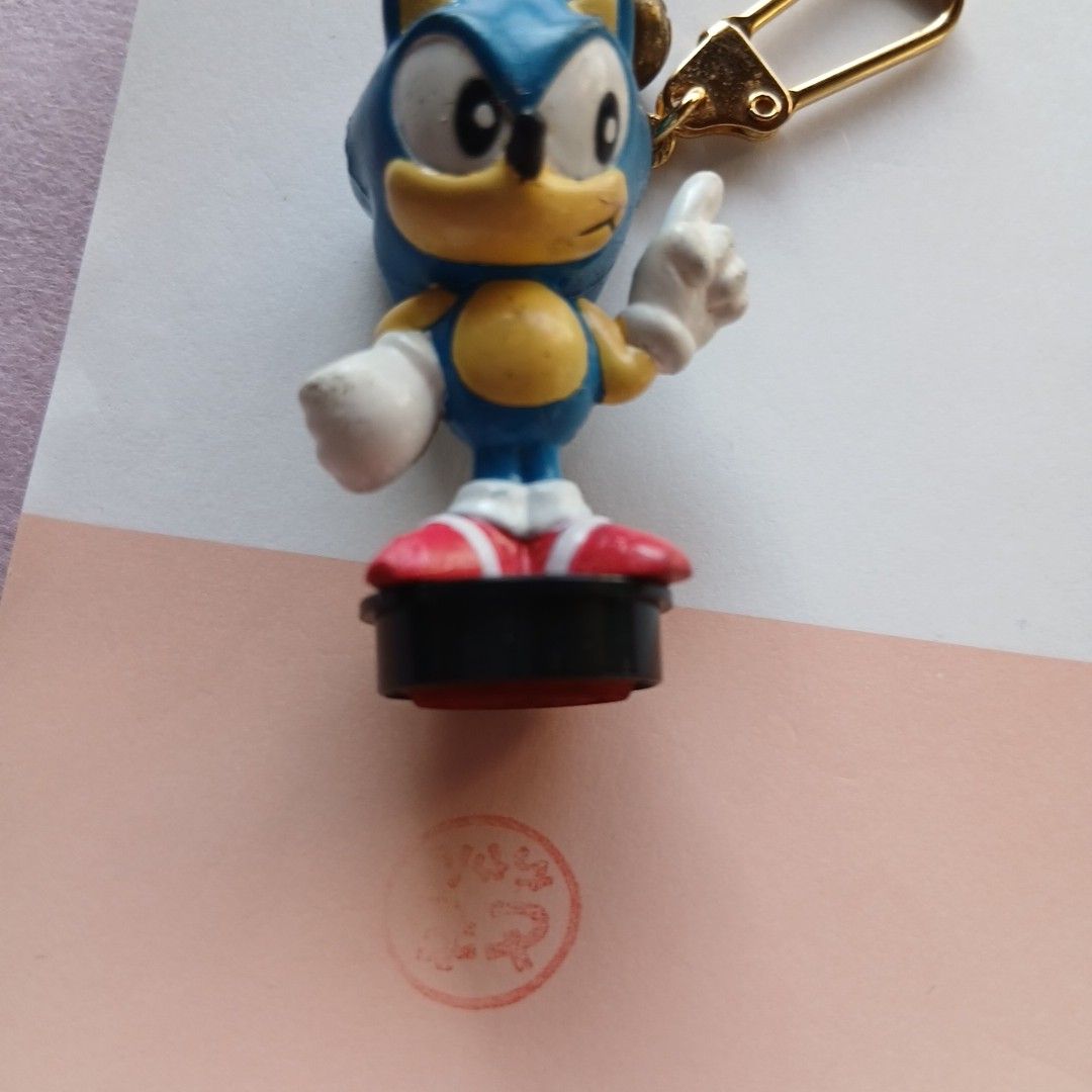 SEGA ソニック フィギュア ヘッジホッグスタンプ付キーチェーン 中古