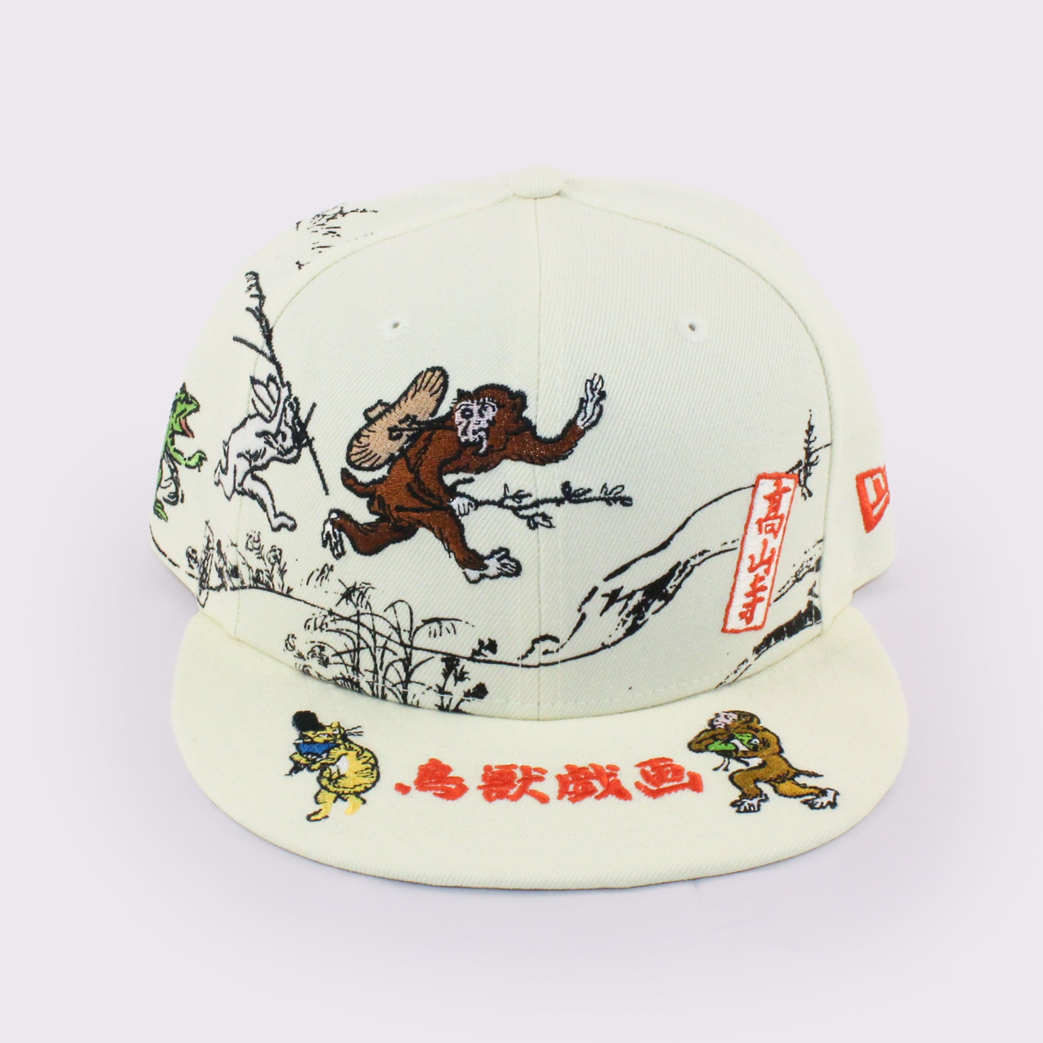 NEW ERA 59FIFTY 鳥獣戯画 オールオーバー クロームホワイト