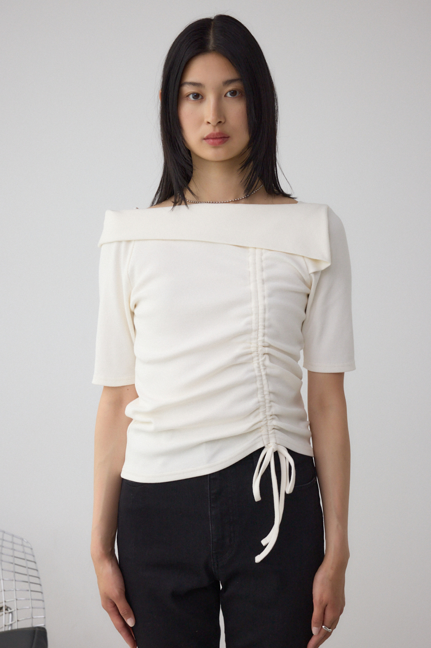 スクエアネックドロストカットトップス｜WOMEN｜250ISC80-434D｜AZUL