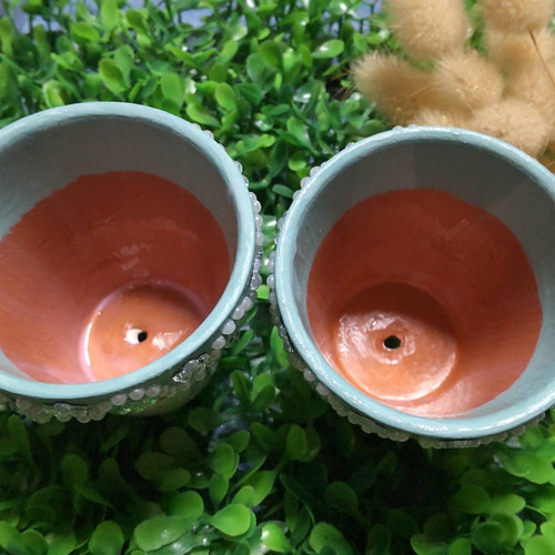 送料無料♡猫♡2号2.5号鉢♡2個セット♡リメイク鉢☆ガーデン雑貨