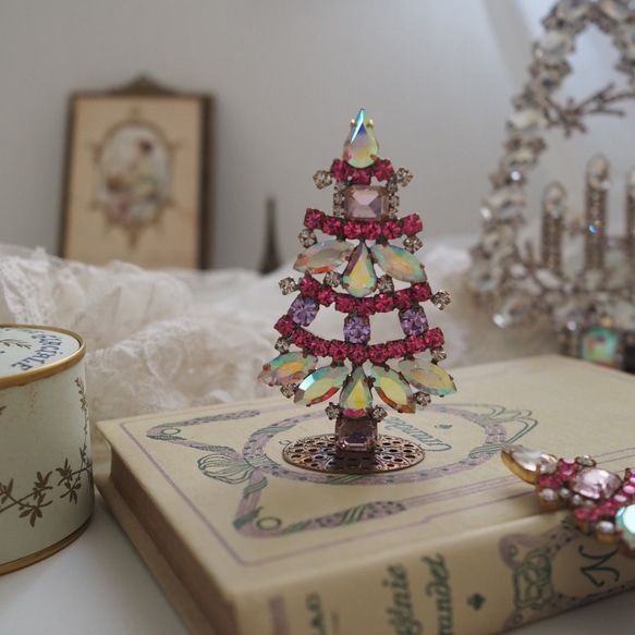 チェコガラスツリー auroracrystalXpink その他インテリア雑貨 *LULU