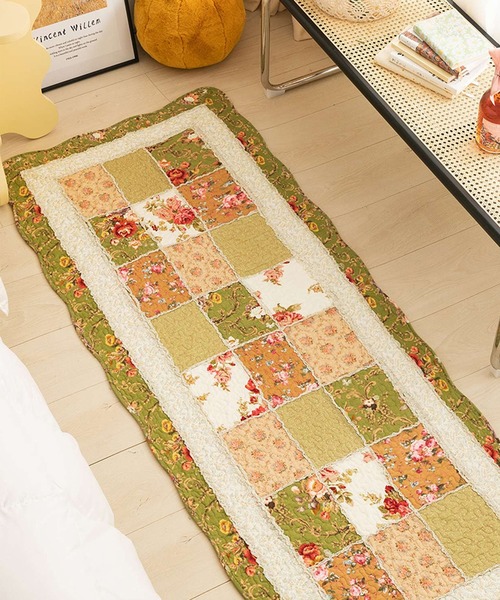 セール】花柄ガーリーキルティングマット（ラグ/マット）｜aimoha