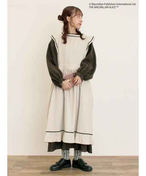 セール】【Alice×Samansa Mos2】配色エプロンワンピース（ワンピース