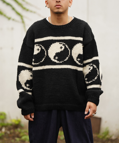 MacMahon Knitting Mills 】 +【Niche.】 Crew Neck Knit-Line YinYan