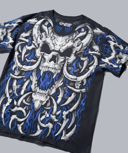 LIQUID BLUE / リキッドブルー 'SKULL TEE' スカル フルグラフィック T