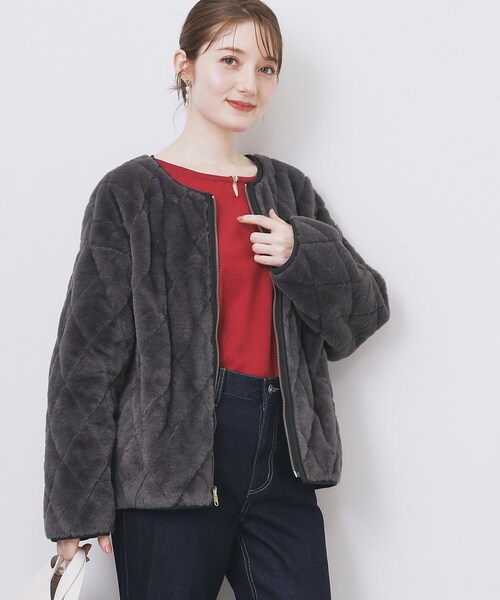 リバーシブル キルティングファーブルゾン【洗濯機OK】（ブルゾン
